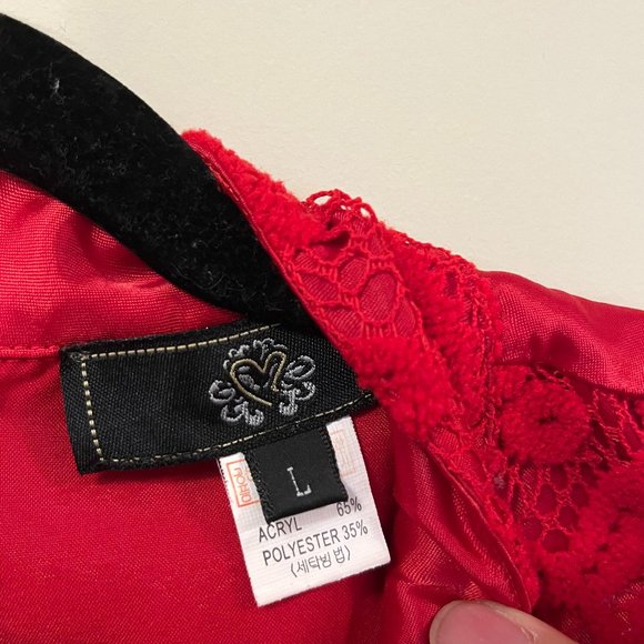 Red lace top from Hong Kong only used once or twice - Picture 2 of 5